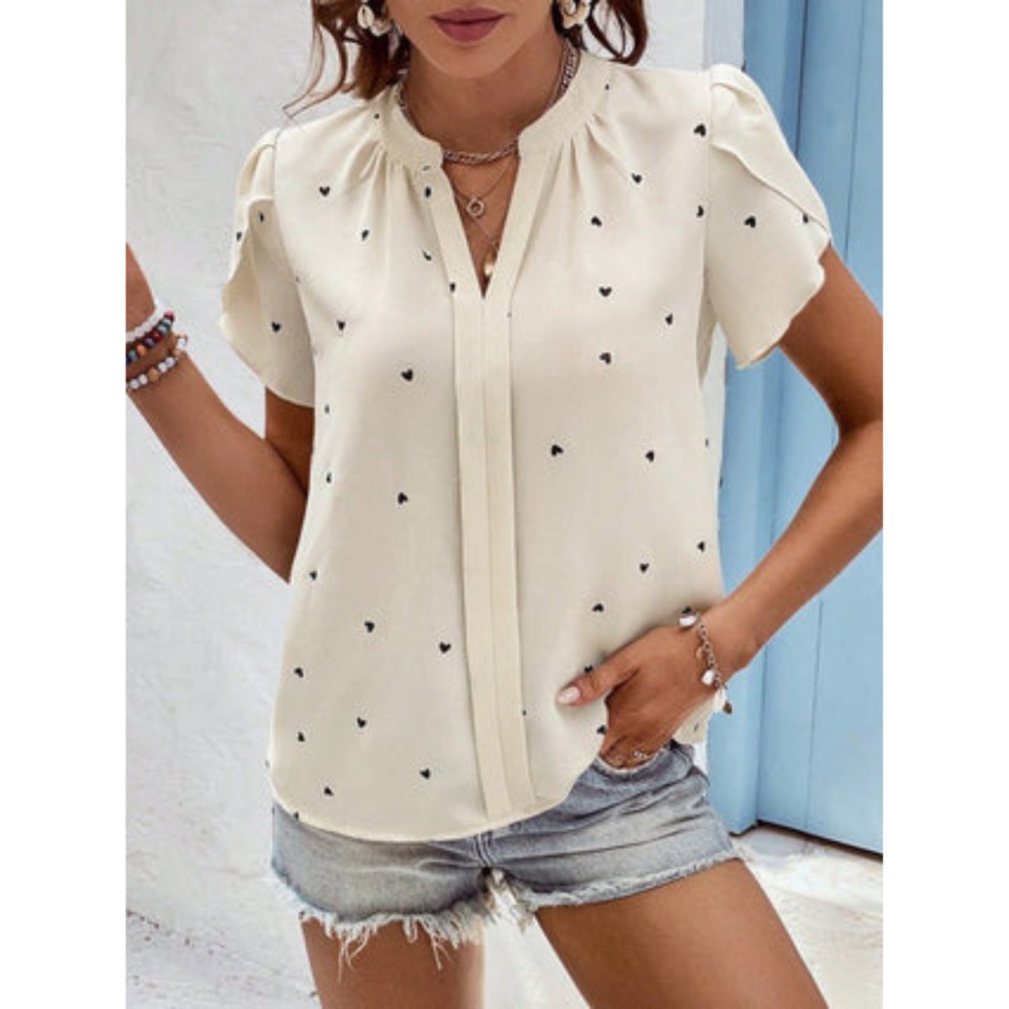 Quésta | Blouse À Manches Courtes Pour Femme | Haut Fluide