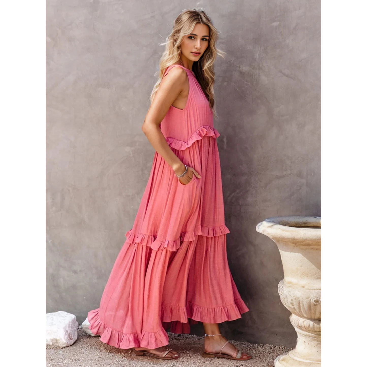 Femmes Robe Longue | Plage Ibiza Bleu Marine