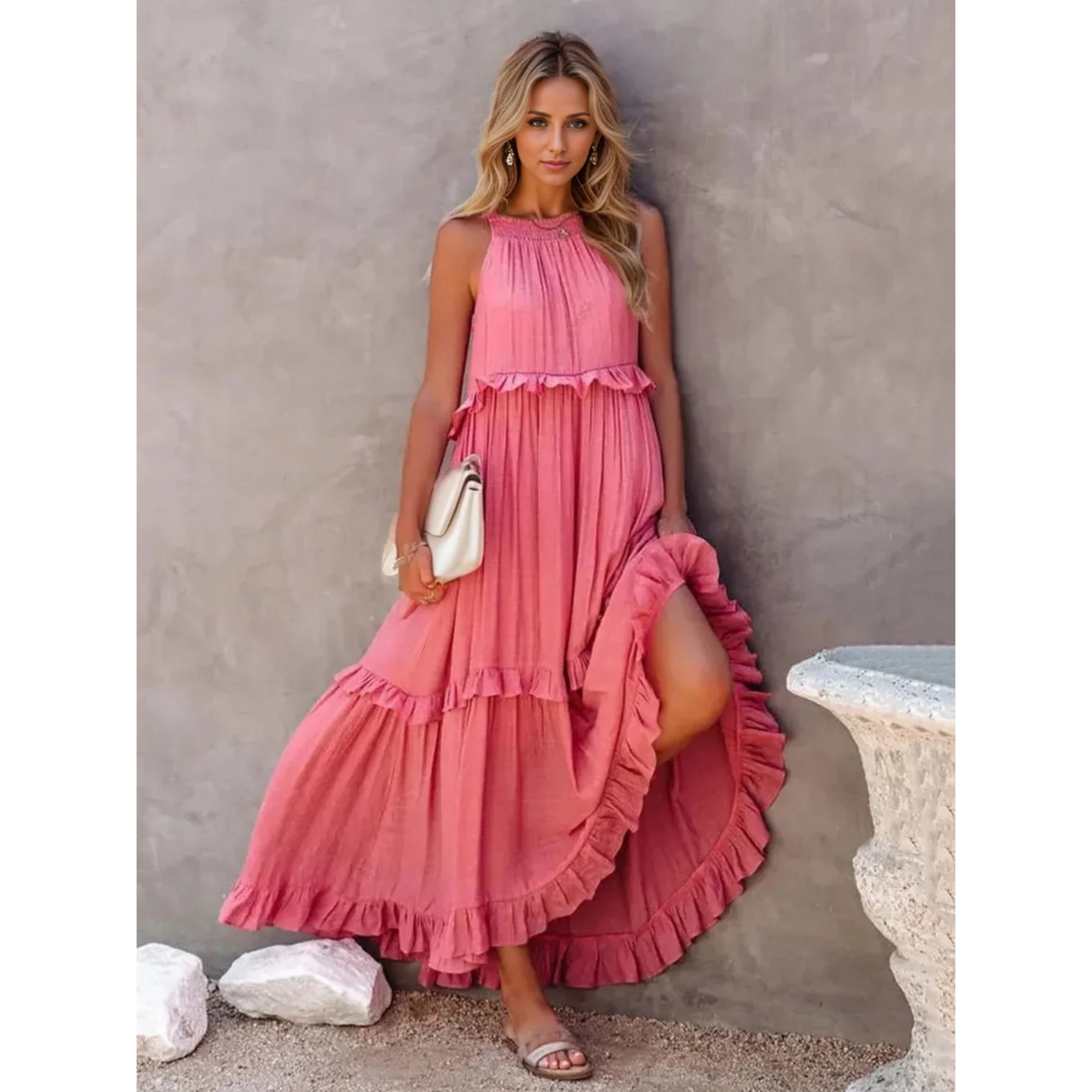 Femmes Robe Longue | Plage Ibiza Bleu Marine